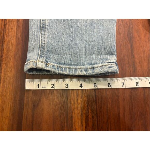 Daze Women's Light Wash Button Fly Straight Leg Whiskering Ripped Jeans Size 28 - Picture 5 of 11